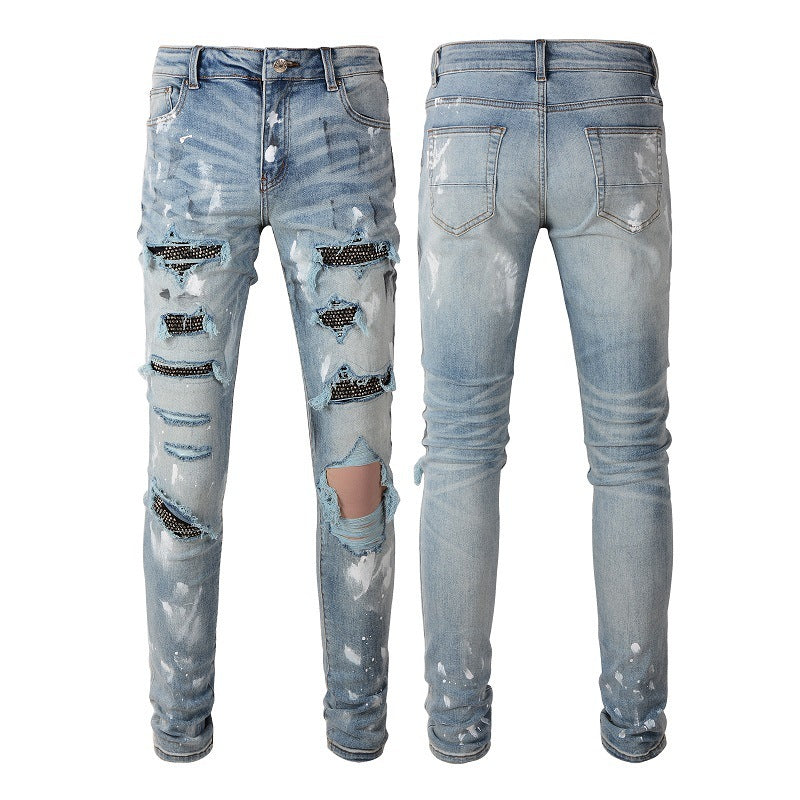 Retro Ripped Diamond Jeans (skinny fit)