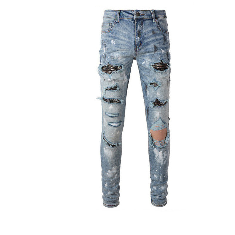 Retro Ripped Diamond Jeans (skinny fit)