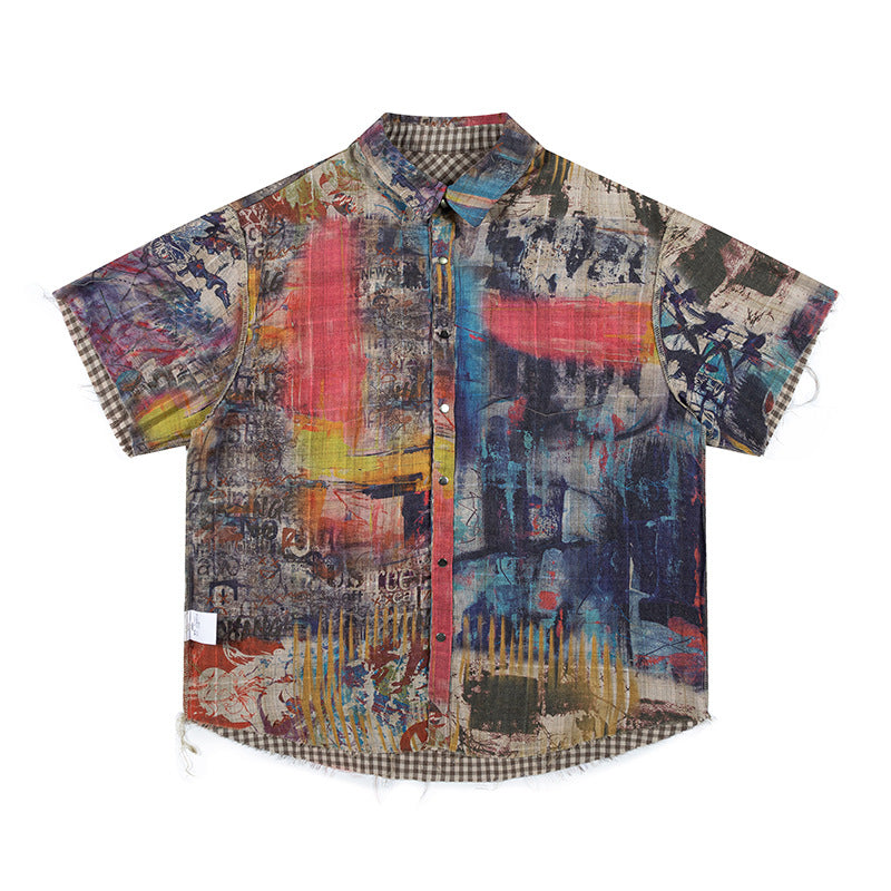 Plaid Double-sided Graffiti tee