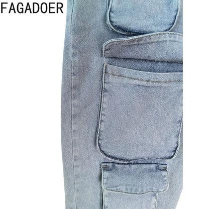 Women's FAGADOER Vintage cargo pants