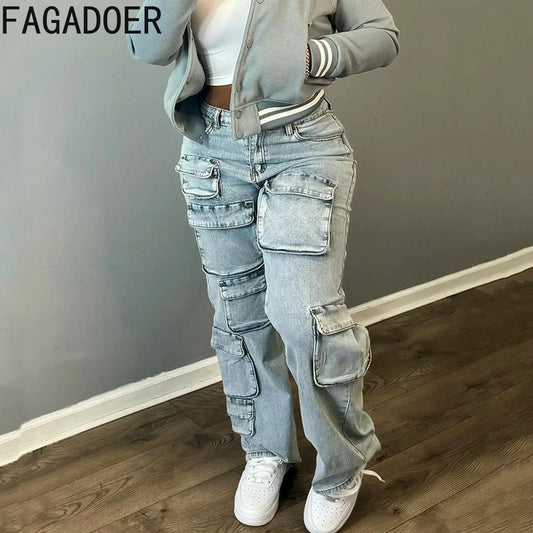 Women's FAGADOER Vintage cargo pants