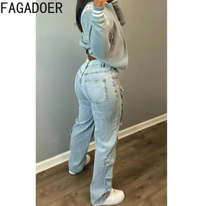 Women's FAGADOER Vintage cargo pants