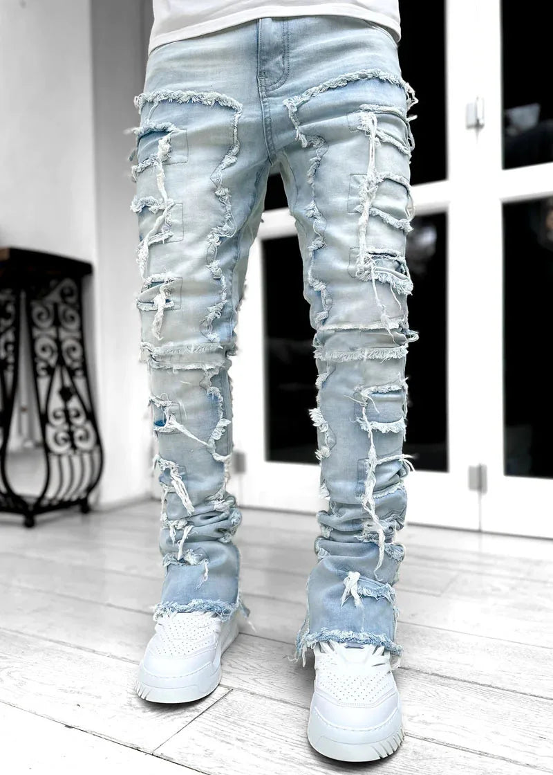 Men's Stacked Jeans Ripped (Slim Fit)