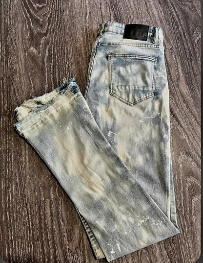 Sin in peace Miami Beach blue washed "Stacked Denim" (Custom 1 of 1) skinny fit, true to size