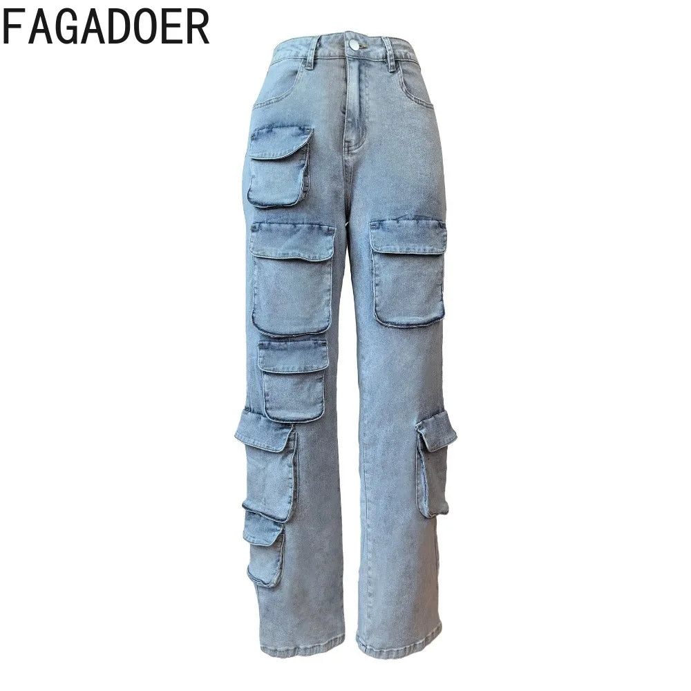 Women's FAGADOER Vintage cargo pants