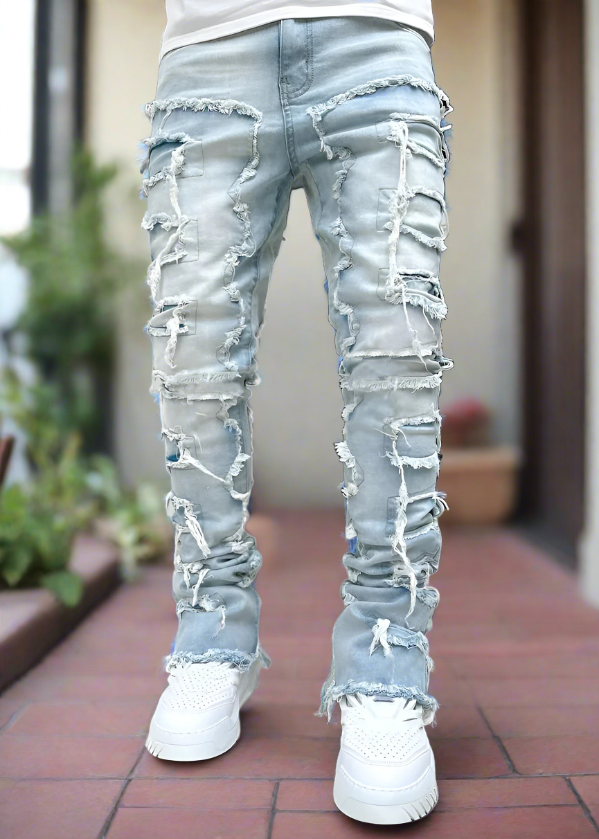 Men's Stacked Jeans Ripped (Slim Fit)