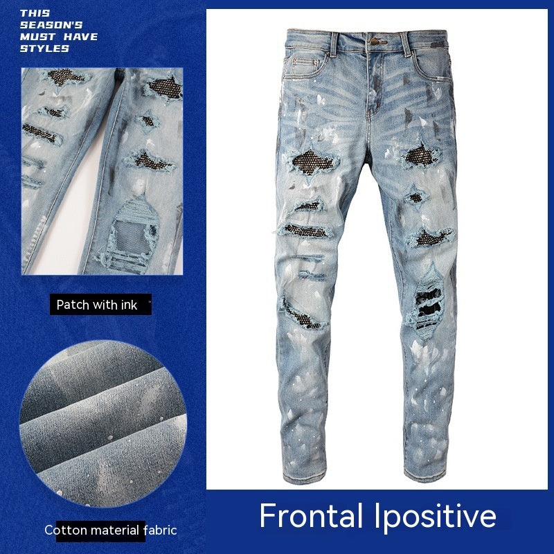 Retro Ripped Diamond Jeans (skinny fit)