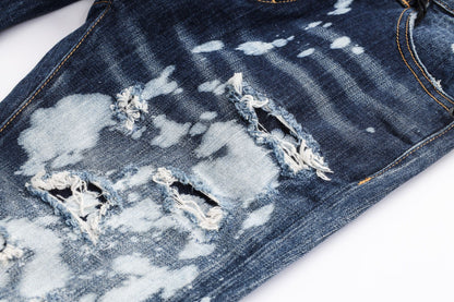 blue hand painted ripped jean (skinny fit)