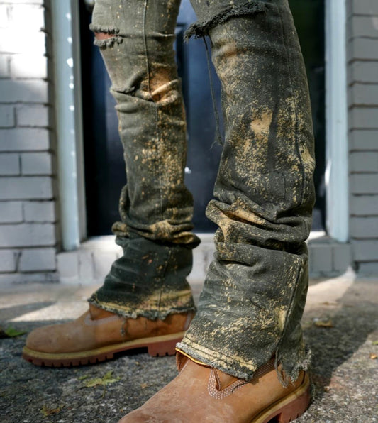 Gang gang Green "Stacked" DC patch Denim