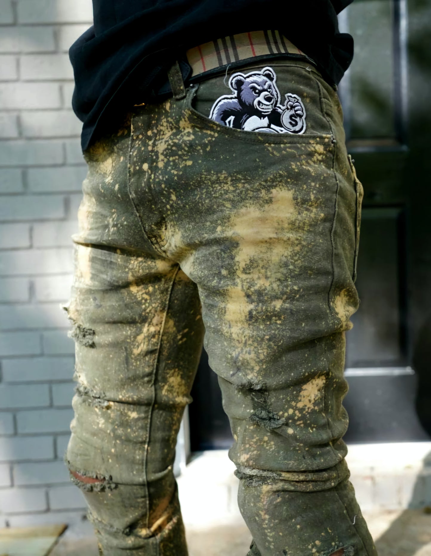 Gang gang Green "Stacked" DC patch Denim