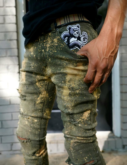 Gang gang Green "Stacked" DC patch Denim